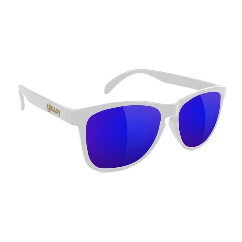Glassy Deric White Blue mirror lenses