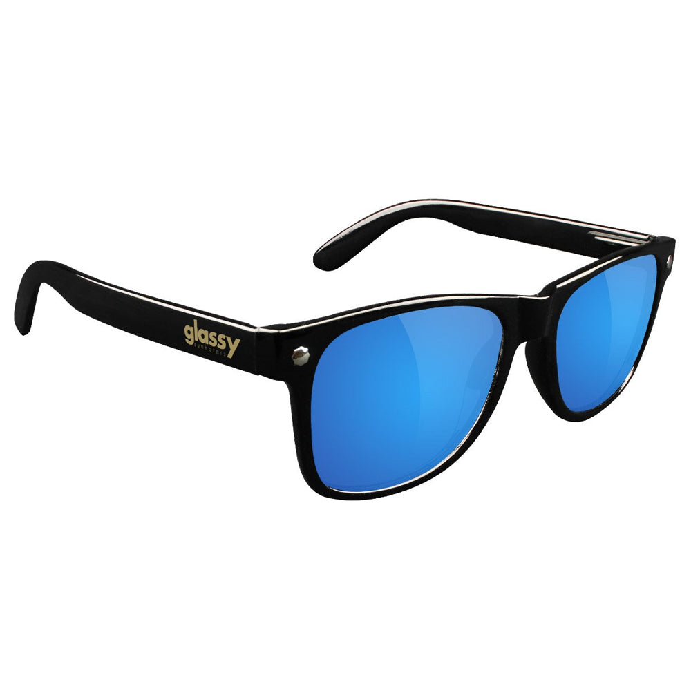 Glassy Leonard Black/Blue Mirror Lenses
