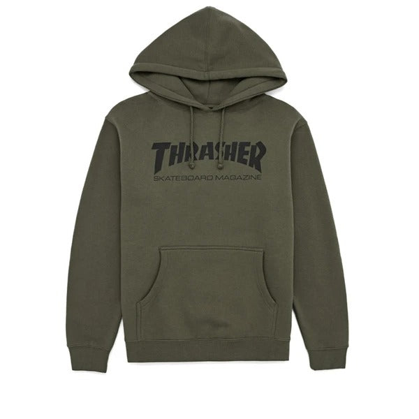 Thrasher Mag Logo Green army sweatshirt