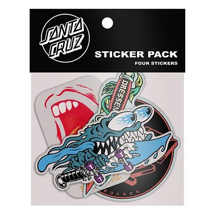 Pack of 4 Santa Cruz Stickers