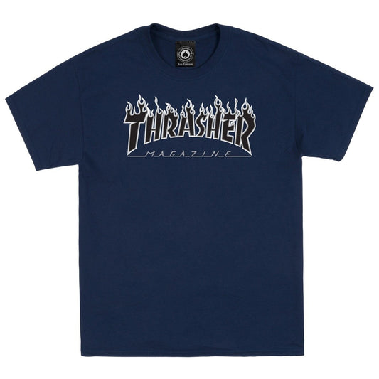 Playera Thrasher Flame Navy/Blck