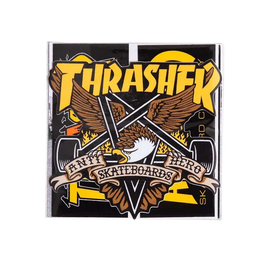 Paquete De 5 Stickers Trhasher x Antihero