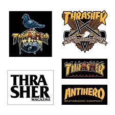 Paquete De 5 Stickers Trhasher x Antihero