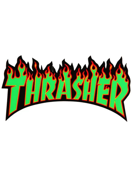 Sticker Trhasher Flame Logo 26x14 cm.